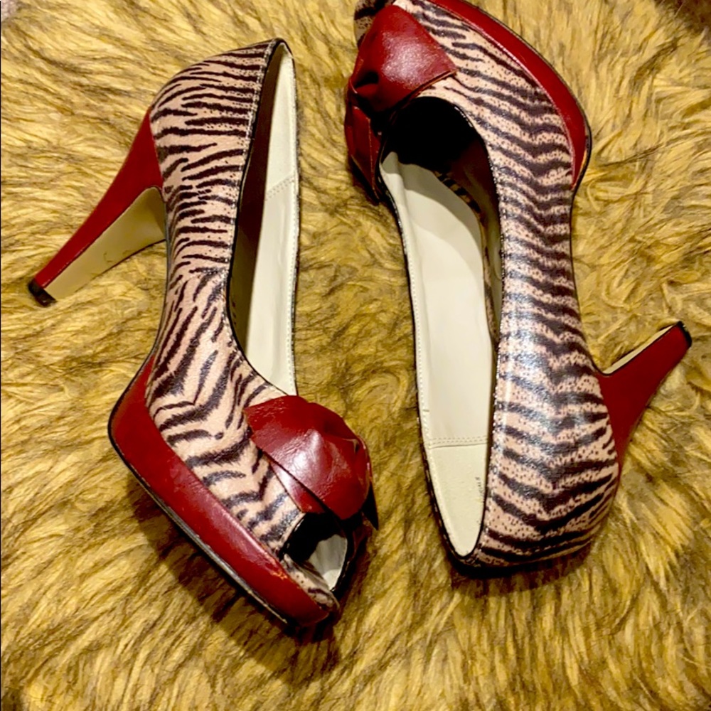 Madden Girl Zebra print with Burgundy trim